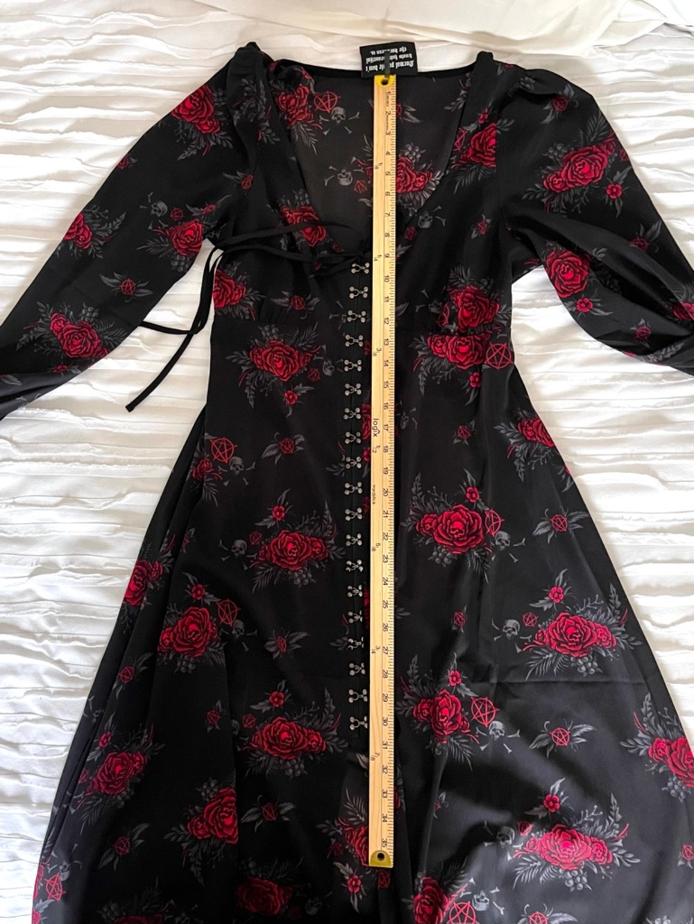 Killstar Hail Pandora Maxi Dress Corset Dark Romance Black Fairy Goth Size Large - Picture 13 of 16